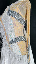 Load image into Gallery viewer, "USED" FEATHERS WHITE / NUDE BALLROOM DRESS
