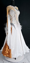 Load image into Gallery viewer, "USED" FEATHERS WHITE / NUDE BALLROOM DRESS
