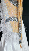 Load image into Gallery viewer, "USED" FEATHERS WHITE / NUDE BALLROOM DRESS