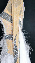 Load image into Gallery viewer, "USED" FEATHERS WHITE / NUDE BALLROOM DRESS