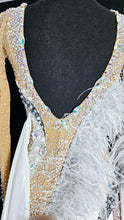 Load image into Gallery viewer, "USED" FEATHERS WHITE / NUDE BALLROOM DRESS