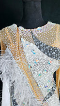 Load image into Gallery viewer, "USED" FEATHERS WHITE / NUDE BALLROOM DRESS