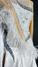 Load image into Gallery viewer, "USED" FEATHERS WHITE / NUDE BALLROOM DRESS