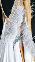 Load image into Gallery viewer, "USED" FEATHERS WHITE / NUDE BALLROOM DRESS