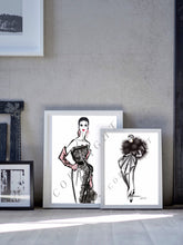 Load image into Gallery viewer, Fashion illustration fashion portraits fashion art fashion prints fashion digital fashion prints art home decor wall decor framed prints