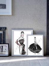 Load image into Gallery viewer, Fashion illustration fashion portraits fashion art fashion prints fashion digital fashion prints art home decor wall decor framed prints
