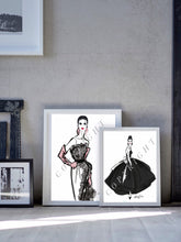 Load image into Gallery viewer, Fashion illustration fashion portraits fashion art fashion prints fashion digital fashion prints art home decor wall decor framed prints