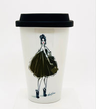 Load image into Gallery viewer, CERAMIC TRAVEL MUG with Silicon lid , personalized mug Mug eco-friendly microwaves dishwasher free,Fashion mug fashion mug