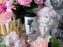 Load image into Gallery viewer, CERAMIC TRAVEL MUG with silicon lid ,personalized mug mug eco-friendly microwaves dishwasher free,travel mug,travel mug gift fashion mug