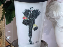 Load image into Gallery viewer, CERAMIC TRAVEL MUG with silicon lid ,personalized mug mug eco-friendly microwaves dishwasher free,travel mug,travel mug gift fashion mug