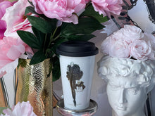 Load image into Gallery viewer, CERAMIC TRAVEL MUG with silicon lid ,personalized mug mug eco-friendly microwaves dishwasher free,travel mug,travel mug gift fashion mug