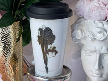 Load image into Gallery viewer, CERAMIC TRAVEL MUG with silicon lid ,personalized mug mug eco-friendly microwaves dishwasher free,travel mug,travel mug gift fashion mug