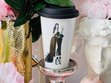 Load image into Gallery viewer, CERAMIC TRAVEL MUG personalized mug with silicon lid ,mug eco-friendly microwaves dishwasher free,travel mug,travel mug gift fashion mug