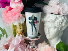 Load image into Gallery viewer, CERAMIC TRAVEL MUG with silicon lid , personalized mug mug eco-friendly microwaves dishwasher free,travel mug,travel mug fashion mug