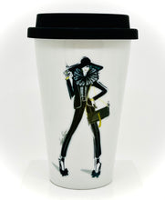 Load image into Gallery viewer, CERAMIC TRAVEL MUG personalized mug with silicon lid ,mug eco-friendly microwaves dishwasher free,travel mug,travel mug gift fashion mug