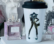 Load image into Gallery viewer, CERAMIC TRAVEL MUG personalized mug with silicon lid ,mug eco-friendly microwaves dishwasher free,travel mug,travel mug gift fashion mug