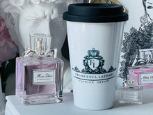 Load image into Gallery viewer, CERAMIC TRAVEL MUG with silicon lid ,personalized mug mug eco-friendly microwaves dishwasher free,travel mug,travel mug gift fashion mug