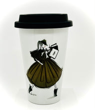 Load image into Gallery viewer, CERAMIC TRAVEL MUG with silicon lid ,personalized mug mug eco-friendly microwaves dishwasher free,travel mug,travel mug gift fashion mug