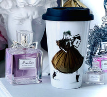 Load image into Gallery viewer, CERAMIC TRAVEL MUG with silicon lid ,personalized mug mug eco-friendly microwaves dishwasher free,travel mug,travel mug gift fashion mug