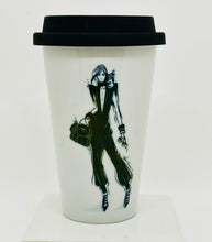 Load image into Gallery viewer, CERAMIC TRAVEL MUG with silicon lid , personalized mug eco-friendly microwaves dishwasher free,travel mug,travel mug fashion travel mug