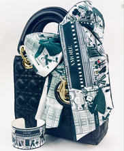 Load image into Gallery viewer, Thin satin scarf,fashion satin scarf,print satin scarf,print thin scarf.black and white thin scarf,scarf,printed scarf,