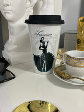 Load image into Gallery viewer, CERAMIC TRAVEL MUG with silicon lid , personalized mug mug eco-friendly microwaves dishwasher free,travel mug,travel mug fashion mug