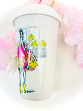 Load image into Gallery viewer, CERAMIC TRAVEL MUG with silicon lid,personalized mug mug eco-friendly microwaves dishwasher free,travel mug,fashion mug,