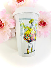 Load image into Gallery viewer, CERAMIC TRAVEL MUG with silicon lid, personalized mug,mug eco-friendly microwaves dishwasher free,travel mug,fashion mug,