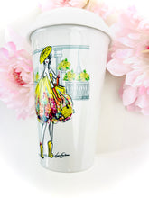 Load image into Gallery viewer, CERAMIC TRAVEL MUG with silicon lid, personalized mug,mug eco-friendly microwaves dishwasher free,travel mug,fashion mug,