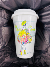 Load image into Gallery viewer, CERAMIC TRAVEL MUG with silicon lid, personalized mug,mug eco-friendly microwaves dishwasher free,travel mug,fashion mug,