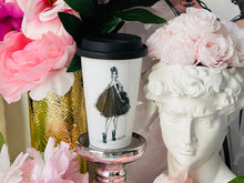 Load image into Gallery viewer, CERAMIC TRAVEL MUG with Silicon lid , personalized mug Mug eco-friendly microwaves dishwasher free,Fashion mug fashion mug