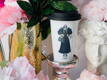 Load image into Gallery viewer, CERAMIC TRAVEL MUG,personalized mug, with silicon lid ,mug eco-friendly microwaves dishwasher free,travel mug,travel mug gift fashion mug