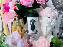 Load image into Gallery viewer, CERAMIC TRAVEL MUG,personalized mug, with silicon lid ,mug eco-friendly microwaves dishwasher free,travel mug,travel mug gift fashion mug