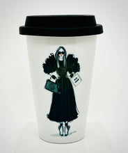 Load image into Gallery viewer, CERAMIC TRAVEL MUG,personalized mug, with silicon lid ,mug eco-friendly microwaves dishwasher free,travel mug,travel mug gift fashion mug