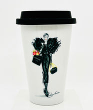 Load image into Gallery viewer, CERAMIC TRAVEL MUG with silicon lid ,personalized mug mug eco-friendly microwaves dishwasher free,travel mug,travel mug gift fashion mug