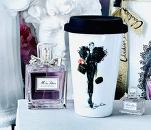 Load image into Gallery viewer, CERAMIC TRAVEL MUG with silicon lid ,personalized mug mug eco-friendly microwaves dishwasher free,travel mug,travel mug gift fashion mug