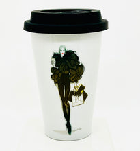 Load image into Gallery viewer, CERAMIC TRAVEL MUG with silicon lid ,personalized mug mug eco-friendly microwaves dishwasher free,travel mug,travel mug gift fashion mug