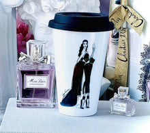 Load image into Gallery viewer, CERAMIC TRAVEL MUG personalized mug with silicon lid ,mug eco-friendly microwaves dishwasher free,travel mug,travel mug gift fashion mug