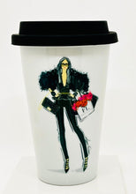 Load image into Gallery viewer, CERAMIC TRAVEL MUG with silicon lid , personalized mug mug eco-friendly microwaves dishwasher free,travel mug,travel mug fashion mug