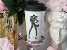 Load image into Gallery viewer, CERAMIC TRAVEL MUG personalized mug with silicon lid ,mug eco-friendly microwaves dishwasher free,travel mug,travel mug gift fashion mug