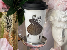 Load image into Gallery viewer, CERAMIC TRAVEL MUG with silicon lid ,personalized mug mug eco-friendly microwaves dishwasher free,travel mug,travel mug gift fashion mug