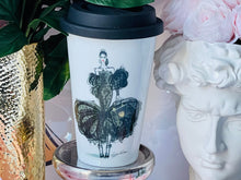 Load image into Gallery viewer, CERAMIC TRAVEL MUG with silicon lid , personalized mug mug eco-friendly microwaves dishwasher free,travel mug,travel mug fashion mug