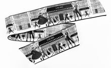 Load image into Gallery viewer, Thin satin scarf,fashion satin scarf,print satin scarf,print thin scarf.black and white thin scarf,scarf,printed scarf,