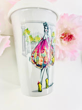Load image into Gallery viewer, CERAMIC TRAVEL MUG with silicon lid,personalized mug mug eco-friendly microwaves dishwasher free,travel mug,fashion mug,