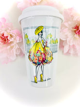 Load image into Gallery viewer, CERAMIC TRAVEL MUG with silicon lid, personalized mug,mug eco-friendly microwaves dishwasher free,travel mug,fashion mug,