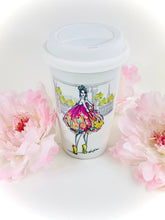 Load image into Gallery viewer, CERAMIC TRAVEL MUG personalized mug,bundle mug,silicon lid ,mug eco-friend microwaves dishwasher free,fashion travel mug ,fashion mug