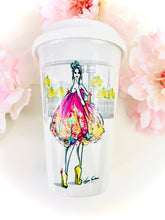 Load image into Gallery viewer, CERAMIC TRAVEL MUG personalized mug,bundle mug,silicon lid ,mug eco-friend microwaves dishwasher free,fashion travel mug ,fashion mug