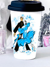Load image into Gallery viewer, Ballroom ceramic mug personalized travel mug silicon lid Latin dancer mug dance mug