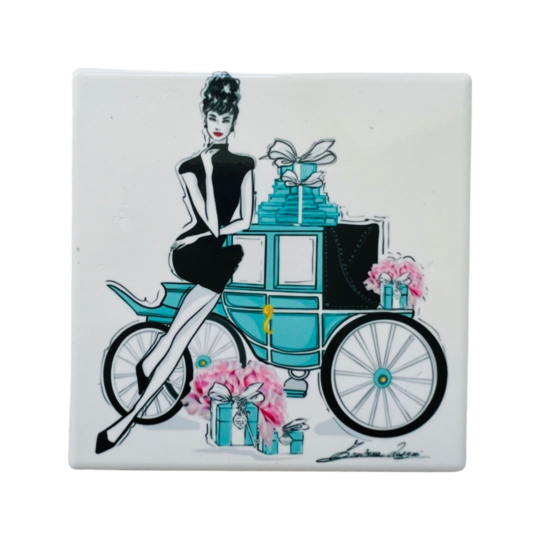 Fashion Ceramic Square Coaster -Tiffany-